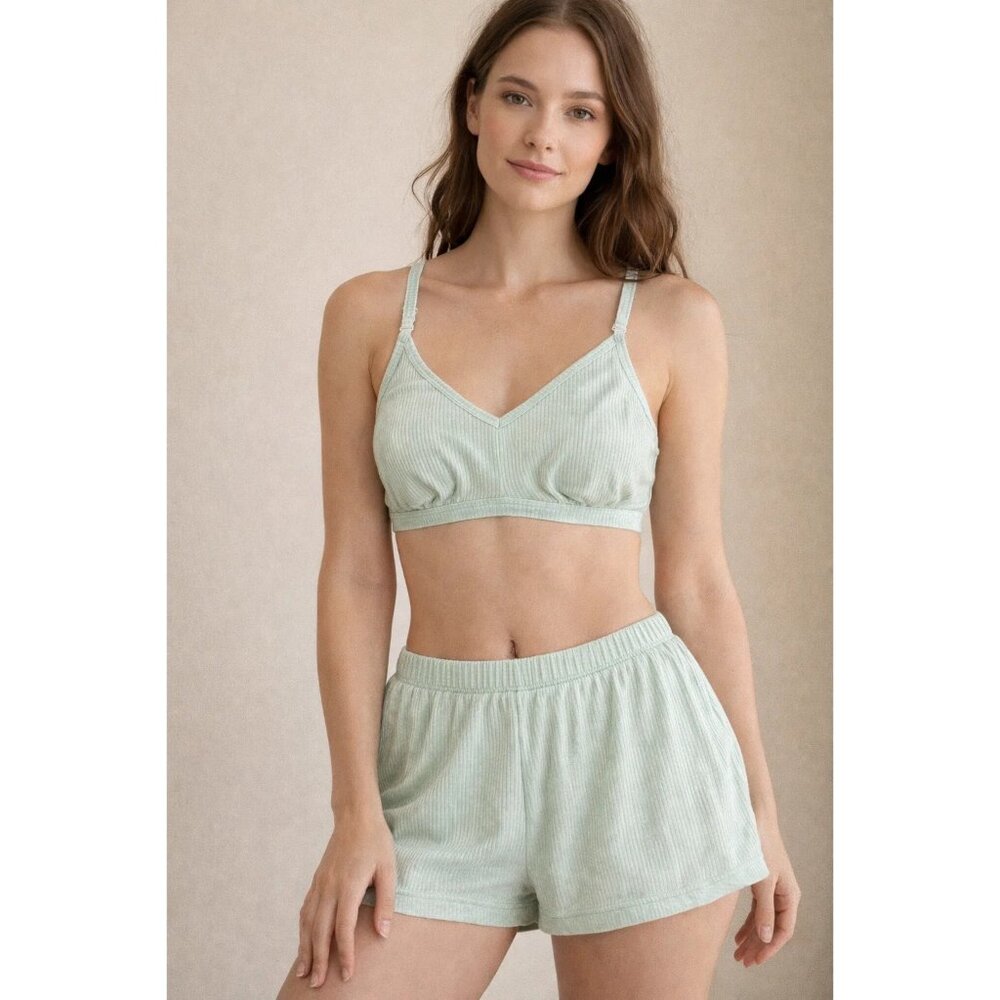 Auden Nursing Bralette size Small, Green, unlined Racerback